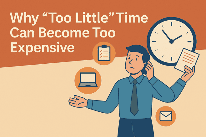 WHY “TOO LITTLE” TIME CAN BECOME TOO EXPENSIVE